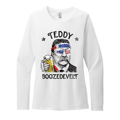 Teddy Boozedevelt Theodore Roosevelt 4th Of July Men Women Womens CVC Long Sleeve Shirt