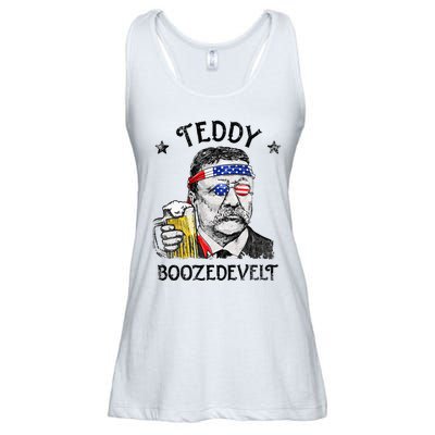 Teddy Boozedevelt Theodore Roosevelt 4th Of July Men Women Ladies Essential Flowy Tank