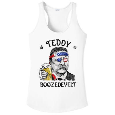 Teddy Boozedevelt Theodore Roosevelt 4th Of July Men Women Ladies PosiCharge Competitor Racerback Tank