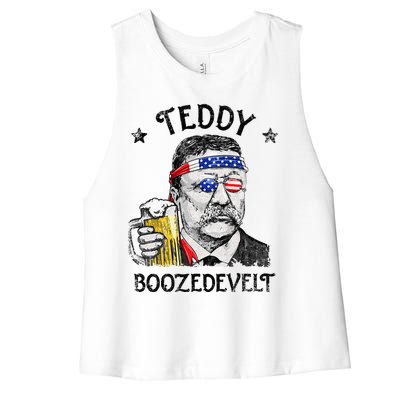 Teddy Boozedevelt Theodore Roosevelt 4th Of July Men Women Women's Racerback Cropped Tank