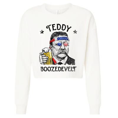 Teddy Boozedevelt Theodore Roosevelt 4th Of July Men Women Cropped Pullover Crew