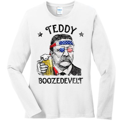 Teddy Boozedevelt Theodore Roosevelt 4th Of July Men Women Ladies Long Sleeve Shirt