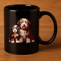 Two Bob Tail Dogs 11oz C Handle Ceramic Mug