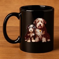 Two Bob Tail Dogs 11oz C Handle Ceramic Mug