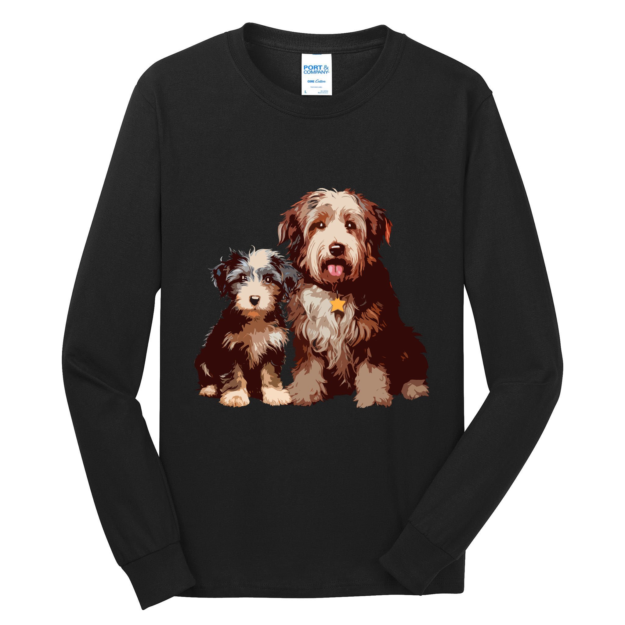 Two Bob Tail Dogs Tall Long Sleeve T-Shirt