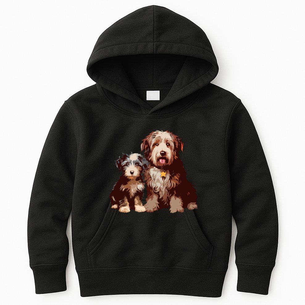 Two Bob Tail Dogs Kids Hoodie