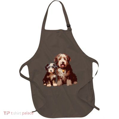 Two Bob Tail Dogs Full-Length Apron With Pockets