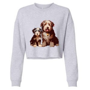 Two Bob Tail Dogs Cropped Pullover Crew