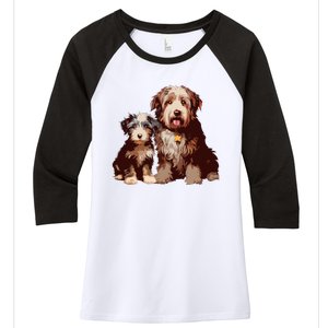 Two Bob Tail Dogs Women's Tri-Blend 3/4-Sleeve Raglan Shirt