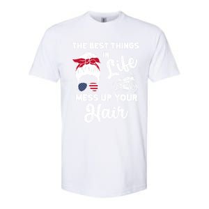 The Best Things In Life Mess Up Your Hair Motorcycle Gift Softstyle CVC T-Shirt