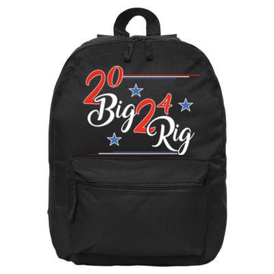 Too Big To Rig 2024 Donald Trump Support President Patriotic 16 in Basic Backpack