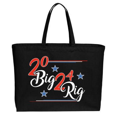 Too Big To Rig 2024 Donald Trump Support President Patriotic Cotton Canvas Jumbo Tote