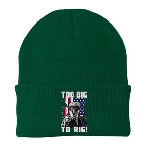 Too Big To Rig Trump 2024 Funny Trump Knit Cap Winter Beanie