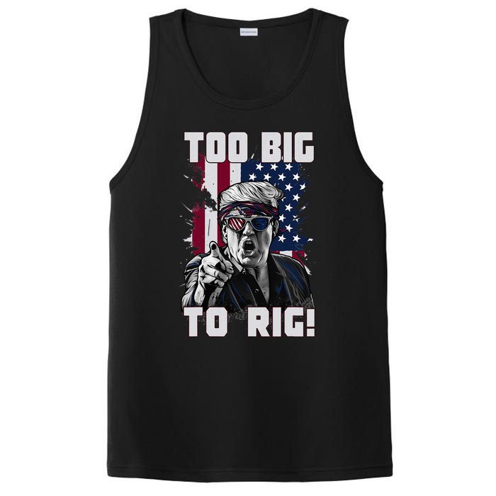 Too Big To Rig Trump 2024 Funny Trump PosiCharge Competitor Tank