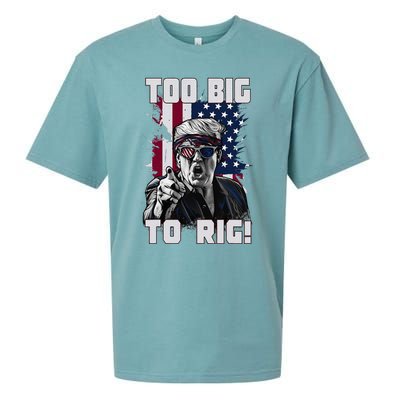 Too Big To Rig Trump 2024 Funny Trump Sueded Cloud Jersey T-Shirt