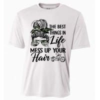 The Best Things In Life Mess Up Your Hair Motorcycle Women Cooling Performance Crew T-Shirt