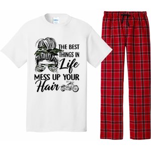 The Best Things In Life Mess Up Your Hair Motorcycle Women Pajama Set