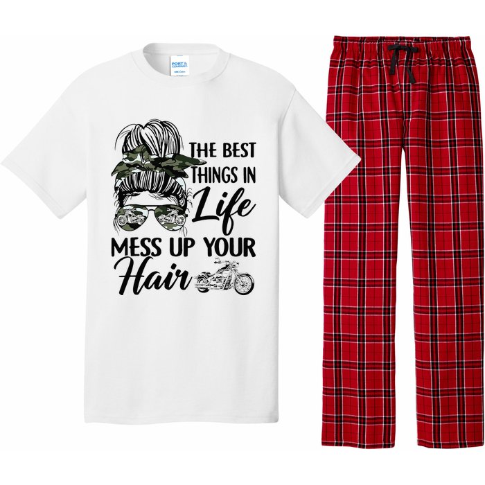 The Best Things In Life Mess Up Your Hair Motorcycle Women Pajama Set