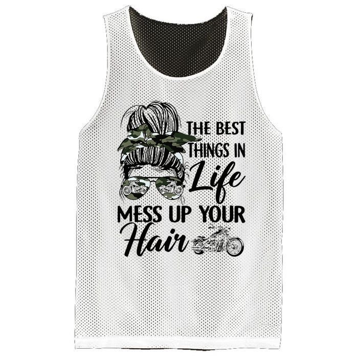 The Best Things In Life Mess Up Your Hair Motorcycle Women Mesh Reversible Basketball Jersey Tank