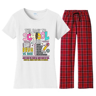 The Back To School Bruh We Back Women's Flannel Pajama Set