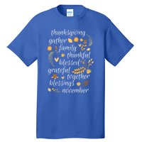 Thankful Blessings Thanksgiving Dinner Family Feast Time Gift Tall T-Shirt