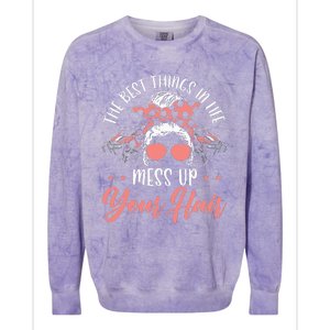 The Best Things In Life Mess Up Your Hair UTV SxS SSV Colorblast Crewneck Sweatshirt