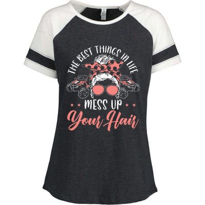 The Best Things In Life Mess Up Your Hair UTV SxS SSV Enza Ladies Jersey Colorblock Tee