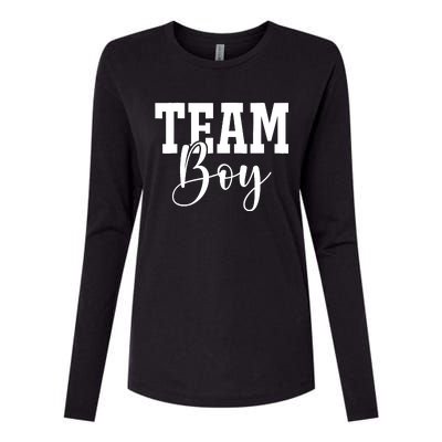 Team Boy Team Girl Blue Gender Reveal Party Matching Family Womens Cotton Relaxed Long Sleeve T-Shirt