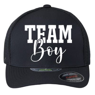 Team Boy Team Girl Blue Gender Reveal Party Matching Family Flexfit Unipanel Trucker Cap