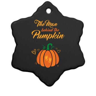 The Behind The Pumpkin Maternity Pregnancy Dad Halloween Gift Ceramic Star Ornament