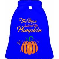 The Behind The Pumpkin Maternity Pregnancy Dad Halloween Gift Ceramic Bell Ornament