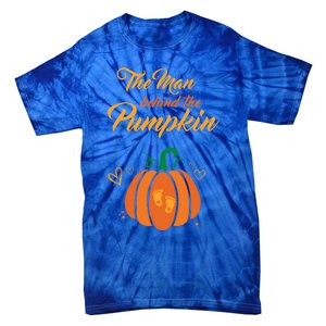 The Behind The Pumpkin Maternity Pregnancy Dad Halloween Gift Tie-Dye T-Shirt