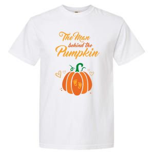 The Behind The Pumpkin Maternity Pregnancy Dad Halloween Gift Garment-Dyed Heavyweight T-Shirt