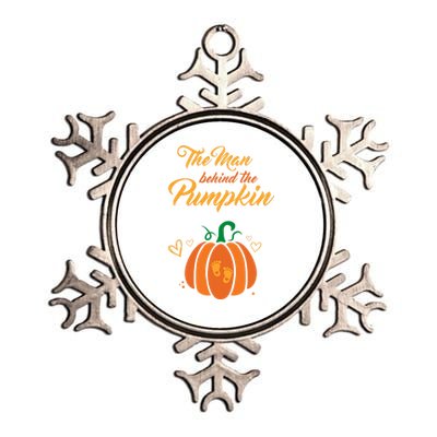 The Behind The Pumpkin Maternity Pregnancy Dad Halloween Gift Metallic Star Ornament