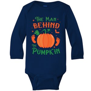 The Behind The Pumpkin Gift Halloween New Dad Soon Cool Gift Baby Long Sleeve Bodysuit