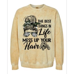 The Best Things In Life Mess Up Your Hair UTV SXS Funny Colorblast Crewneck Sweatshirt