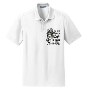 The Best Things In Life Mess Up Your Hair UTV SXS Funny Dry Zone Grid Polo