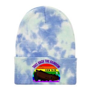 Take Back The Rainbow Pride In Gods Covenant And Promise Tie Dye 12in Knit Beanie