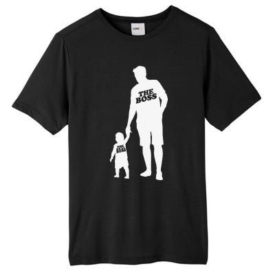 The Boss The Real Boss Father Son Partner Look Fathers Day Tall Fusion ChromaSoft Performance T-Shirt