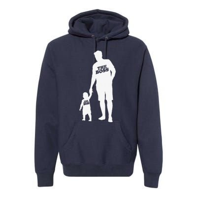 The Boss The Real Boss Father Son Partner Look Fathers Day Premium Hoodie