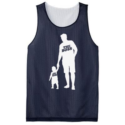 The Boss The Real Boss Father Son Partner Look Fathers Day Mesh Reversible Basketball Jersey Tank