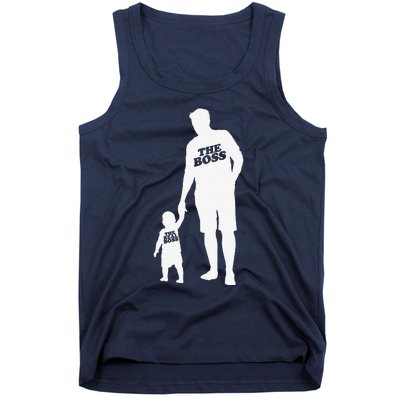 The Boss The Real Boss Father Son Partner Look Fathers Day Tank Top