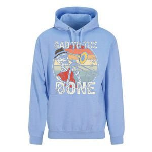 Trombone Bad To The Bone Retro Skeleton Marching Band Player Unisex Surf Hoodie