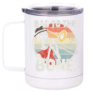 Trombone Bad To The Bone Retro Skeleton Marching Band Player 12 oz Stainless Steel Tumbler Cup