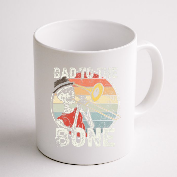 Trombone Bad To The Bone Retro Skeleton Marching Band Player Coffee Mug