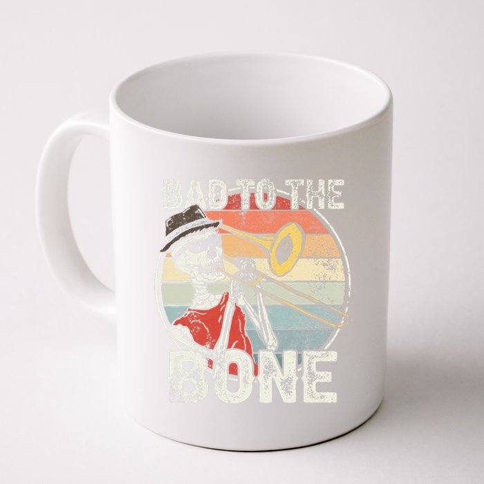 Trombone Bad To The Bone Retro Skeleton Marching Band Player Coffee Mug