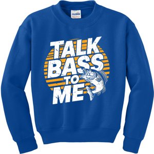 Talk Bass To Me Bass Fishing Cute Gift Kids Sweatshirt