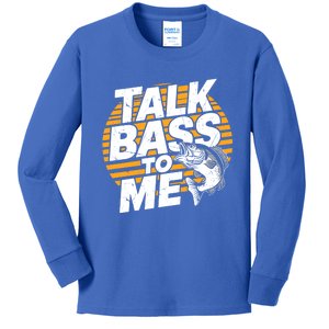 Talk Bass To Me Bass Fishing Cute Gift Kids Long Sleeve Shirt