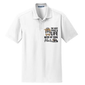 The Best Things In Life Mess Up Your Hair UTV SXS Dry Zone Grid Polo