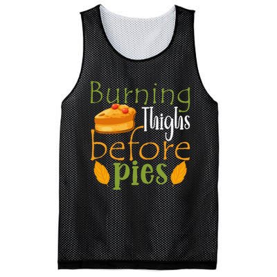 Thanksgiving Burning Thighs Before Pies Funny Turkey Workout Mesh Reversible Basketball Jersey Tank